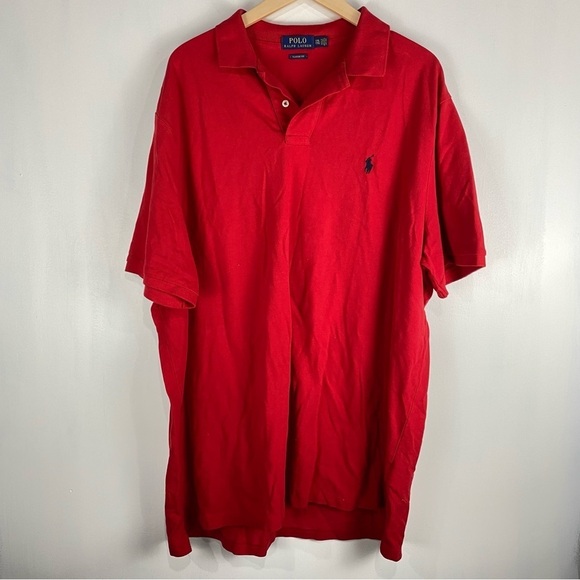 Ralph Lauren POLO Classic Fit 100% Cotton Pullover Tee T-Shirt Top Red Size XXL - Picture 1 of 5